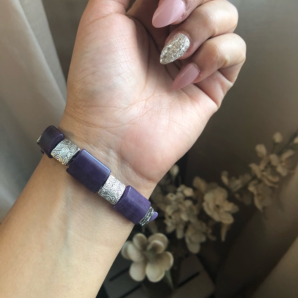 Purple and Silver Bracelet